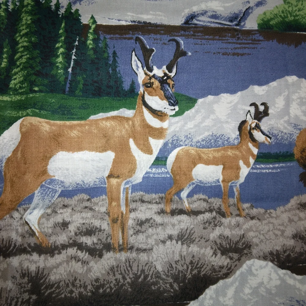 FABRIC Cranston VIP Cotton Fabric Wildlife Bear Wolf Deer Big Horn Sheep